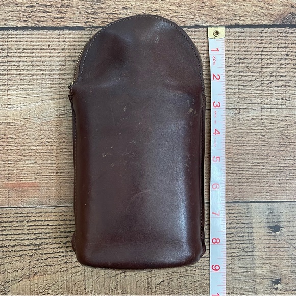 Saddler by BOSCA Glass Flask in Discreet Brown Leather Case VINTAGE - Picture 12 of 12